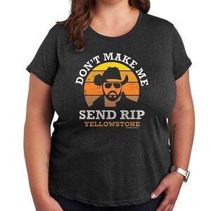 Plus Size Yellowstone Don't Make Me Send RIP Graphic Tee Size 3X NWOT Dutton